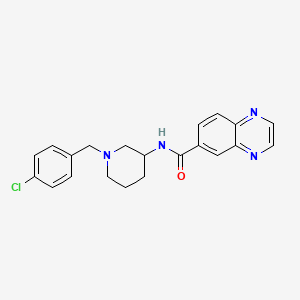 molecular formula C21H21ClN4O B6123135 N-[1-(4-chlorobenzyl)-3-piperidinyl]-6-quinoxalinecarboxamide 