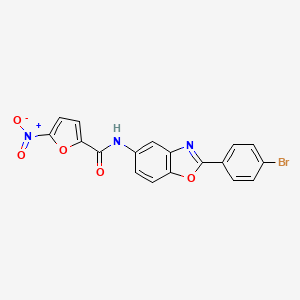 molecular formula C18H10BrN3O5 B6123187 N-[2-(4-bromophenyl)-1,3-benzoxazol-5-yl]-5-nitro-2-furamide 