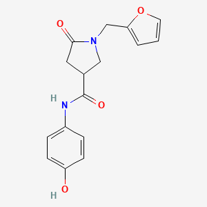 molecular formula C16H16N2O4 B6123215 1-(2-furylmethyl)-N-(4-hydroxyphenyl)-5-oxo-3-pyrrolidinecarboxamide 