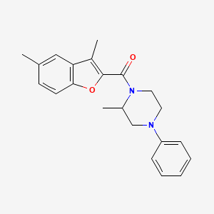 molecular formula C22H24N2O2 B6123256 1-[(3,5-dimethyl-1-benzofuran-2-yl)carbonyl]-2-methyl-4-phenylpiperazine 