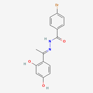 molecular formula C15H13BrN2O3 B6123259 4-bromo-N'-[1-(2,4-dihydroxyphenyl)ethylidene]benzohydrazide 
