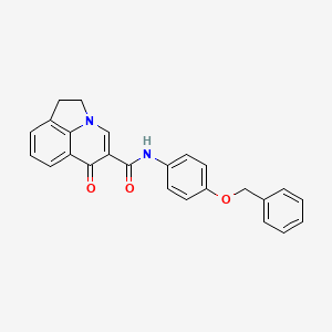 molecular formula C25H20N2O3 B6123280 N-[4-(benzyloxy)phenyl]-6-oxo-1,2-dihydro-6H-pyrrolo[3,2,1-ij]quinoline-5-carboxamide 