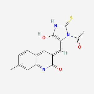 1-acetyl-5-[(2-hydroxy-7-methyl-3-quinolinyl)methylene]-2-thioxo-4-imidazolidinone