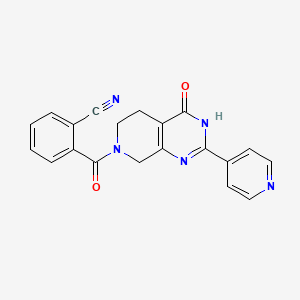 molecular formula C20H15N5O2 B6123297 2-[(4-oxo-2-pyridin-4-yl-4,5,6,8-tetrahydropyrido[3,4-d]pyrimidin-7(3H)-yl)carbonyl]benzonitrile 