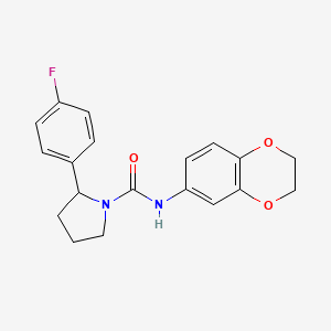 molecular formula C19H19FN2O3 B6123303 N-(2,3-dihydro-1,4-benzodioxin-6-yl)-2-(4-fluorophenyl)-1-pyrrolidinecarboxamide 