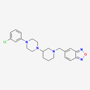 molecular formula C22H26ClN5O B6123309 5-({3-[4-(3-chlorophenyl)-1-piperazinyl]-1-piperidinyl}methyl)-2,1,3-benzoxadiazole 