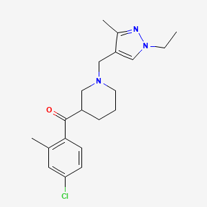 molecular formula C20H26ClN3O B6123321 (4-chloro-2-methylphenyl){1-[(1-ethyl-3-methyl-1H-pyrazol-4-yl)methyl]-3-piperidinyl}methanone 
