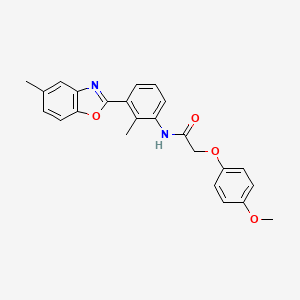 2-(4-methoxyphenoxy)-N-[2-methyl-3-(5-methyl-1,3-benzoxazol-2-yl)phenyl]acetamide