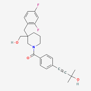 molecular formula C25H27F2NO3 B6123348 4-(4-{[3-(2,4-difluorobenzyl)-3-(hydroxymethyl)-1-piperidinyl]carbonyl}phenyl)-2-methyl-3-butyn-2-ol 