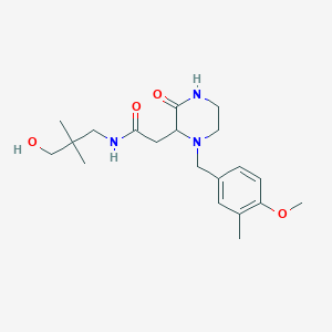 molecular formula C20H31N3O4 B6123362 N-(3-hydroxy-2,2-dimethylpropyl)-2-[1-(4-methoxy-3-methylbenzyl)-3-oxo-2-piperazinyl]acetamide 
