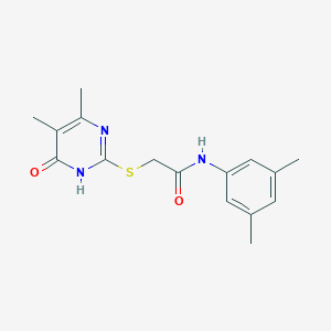 molecular formula C16H19N3O2S B6123375 2-[(4,5-dimethyl-6-oxo-1,6-dihydro-2-pyrimidinyl)thio]-N-(3,5-dimethylphenyl)acetamide 