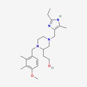 molecular formula C23H36N4O2 B6123393 2-[4-[(2-ethyl-4-methyl-1H-imidazol-5-yl)methyl]-1-(4-methoxy-2,3-dimethylbenzyl)-2-piperazinyl]ethanol 