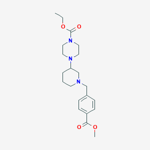 molecular formula C21H31N3O4 B6123413 ethyl 4-{1-[4-(methoxycarbonyl)benzyl]-3-piperidinyl}-1-piperazinecarboxylate 