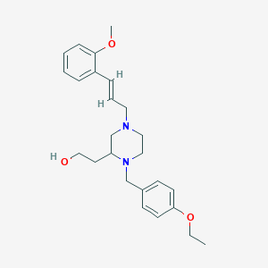 molecular formula C25H34N2O3 B6123425 2-{1-(4-ethoxybenzyl)-4-[(2E)-3-(2-methoxyphenyl)-2-propen-1-yl]-2-piperazinyl}ethanol 