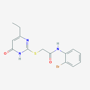 molecular formula C14H14BrN3O2S B6123439 N-(2-bromophenyl)-2-[(4-ethyl-6-oxo-1,6-dihydro-2-pyrimidinyl)thio]acetamide 