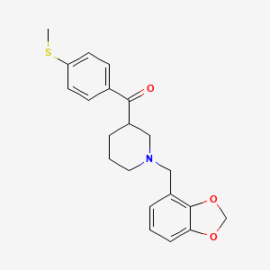 molecular formula C21H23NO3S B6123455 [1-(1,3-benzodioxol-4-ylmethyl)-3-piperidinyl][4-(methylthio)phenyl]methanone 