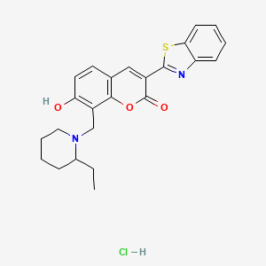 3-(1,3-benzothiazol-2-yl)-8-[(2-ethyl-1-piperidinyl)methyl]-7-hydroxy-2H-chromen-2-one hydrochloride