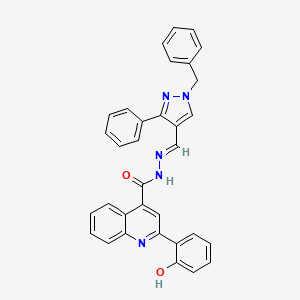 molecular formula C33H25N5O2 B6123484 N'-[(1-benzyl-3-phenyl-1H-pyrazol-4-yl)methylene]-2-(2-hydroxyphenyl)-4-quinolinecarbohydrazide 