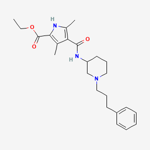 molecular formula C24H33N3O3 B6123487 ethyl 3,5-dimethyl-4-({[1-(3-phenylpropyl)-3-piperidinyl]amino}carbonyl)-1H-pyrrole-2-carboxylate 