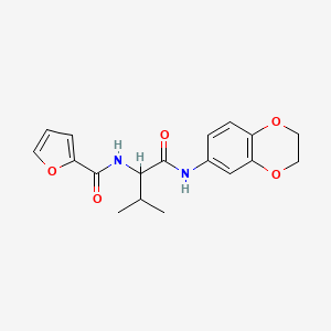 molecular formula C18H20N2O5 B6123513 N~1~-(2,3-dihydro-1,4-benzodioxin-6-yl)-N~2~-2-furoylvalinamide 