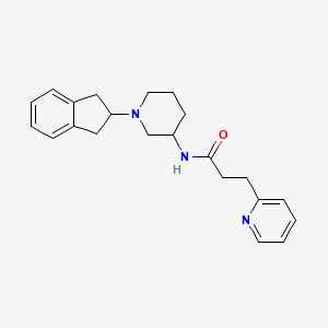molecular formula C22H27N3O B6123521 N-[1-(2,3-dihydro-1H-inden-2-yl)-3-piperidinyl]-3-(2-pyridinyl)propanamide 