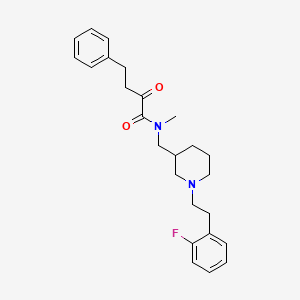 molecular formula C25H31FN2O2 B6123529 N-({1-[2-(2-fluorophenyl)ethyl]-3-piperidinyl}methyl)-N-methyl-2-oxo-4-phenylbutanamide 