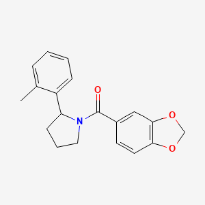 molecular formula C19H19NO3 B6123537 1-(1,3-benzodioxol-5-ylcarbonyl)-2-(2-methylphenyl)pyrrolidine 
