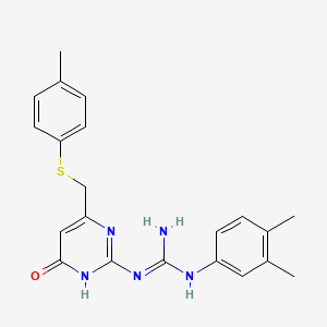 molecular formula C21H23N5OS B6123563 N-(3,4-dimethylphenyl)-N''-(6-{[(4-methylphenyl)thio]methyl}-4-oxo-1,4-dihydro-2-pyrimidinyl)guanidine 