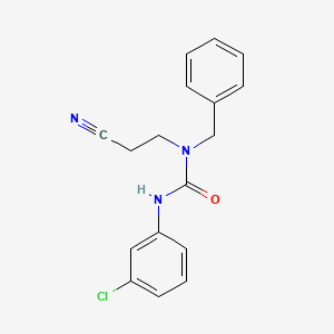 molecular formula C17H16ClN3O B6123598 N-benzyl-N'-(3-chlorophenyl)-N-(2-cyanoethyl)urea 