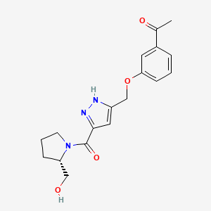 molecular formula C18H21N3O4 B6123652 1-{3-[(3-{[(2S)-2-(hydroxymethyl)-1-pyrrolidinyl]carbonyl}-1H-pyrazol-5-yl)methoxy]phenyl}ethanone 