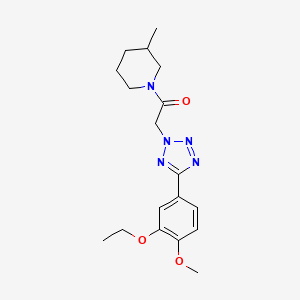 molecular formula C18H25N5O3 B6123667 1-{[5-(3-ethoxy-4-methoxyphenyl)-2H-tetrazol-2-yl]acetyl}-3-methylpiperidine 