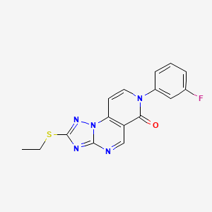 molecular formula C16H12FN5OS B6123681 2-(ethylthio)-7-(3-fluorophenyl)pyrido[3,4-e][1,2,4]triazolo[1,5-a]pyrimidin-6(7H)-one 