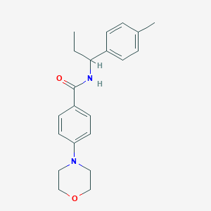 molecular formula C21H26N2O2 B6123684 N-[1-(4-methylphenyl)propyl]-4-(4-morpholinyl)benzamide 