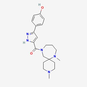 molecular formula C21H29N5O2 B6123691 4-{5-[(3,7-dimethyl-3,7,11-triazaspiro[5.6]dodec-11-yl)carbonyl]-1H-pyrazol-3-yl}phenol 