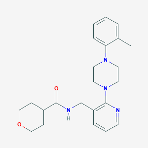 molecular formula C23H30N4O2 B6123699 N-({2-[4-(2-methylphenyl)-1-piperazinyl]-3-pyridinyl}methyl)tetrahydro-2H-pyran-4-carboxamide 