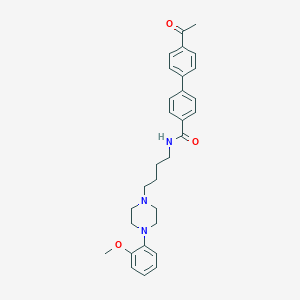 molecular formula C30H35N3O3 B061237 4'-乙酰基-N-[4-[4-(2-甲氧基苯基)-1-哌嗪基]丁基]-[1,1'-联苯]-4-甲酰胺 CAS No. 162408-66-4