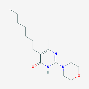 molecular formula C16H27N3O2 B6123732 5-heptyl-6-methyl-2-(4-morpholinyl)-4-pyrimidinol 