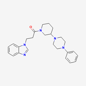 molecular formula C25H31N5O B6123734 1-{3-oxo-3-[3-(4-phenyl-1-piperazinyl)-1-piperidinyl]propyl}-1H-benzimidazole 