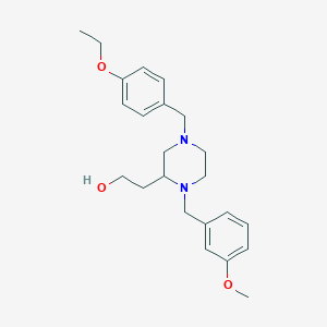 molecular formula C23H32N2O3 B6123767 2-[4-(4-ethoxybenzyl)-1-(3-methoxybenzyl)-2-piperazinyl]ethanol 