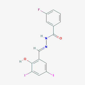 molecular formula C14H9FI2N2O2 B6123816 3-fluoro-N'-(2-hydroxy-3,5-diiodobenzylidene)benzohydrazide 