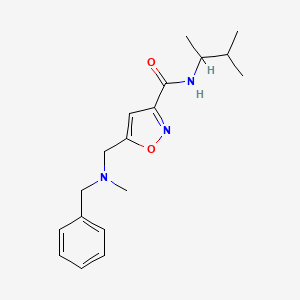 molecular formula C18H25N3O2 B6123822 5-{[benzyl(methyl)amino]methyl}-N-(1,2-dimethylpropyl)-3-isoxazolecarboxamide 
