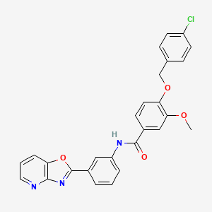 molecular formula C27H20ClN3O4 B6123859 4-[(4-chlorobenzyl)oxy]-3-methoxy-N-(3-[1,3]oxazolo[4,5-b]pyridin-2-ylphenyl)benzamide 