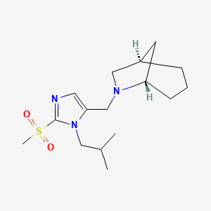 molecular formula C16H27N3O2S B6123872 (1R*,5S*)-6-{[1-isobutyl-2-(methylsulfonyl)-1H-imidazol-5-yl]methyl}-6-azabicyclo[3.2.1]octane 