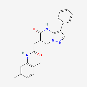 molecular formula C22H22N4O2 B6123880 N-(2,5-dimethylphenyl)-2-(5-oxo-3-phenyl-4,5,6,7-tetrahydropyrazolo[1,5-a]pyrimidin-6-yl)acetamide 
