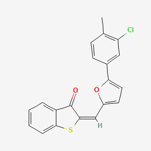 molecular formula C20H13ClO2S B6123882 2-{[5-(3-chloro-4-methylphenyl)-2-furyl]methylene}-1-benzothiophen-3(2H)-one 