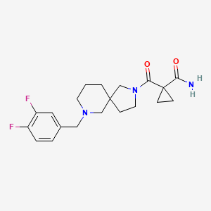 molecular formula C20H25F2N3O2 B6123885 1-{[7-(3,4-difluorobenzyl)-2,7-diazaspiro[4.5]dec-2-yl]carbonyl}cyclopropanecarboxamide 