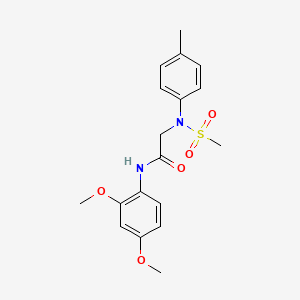 molecular formula C18H22N2O5S B6123892 N~1~-(2,4-dimethoxyphenyl)-N~2~-(4-methylphenyl)-N~2~-(methylsulfonyl)glycinamide 