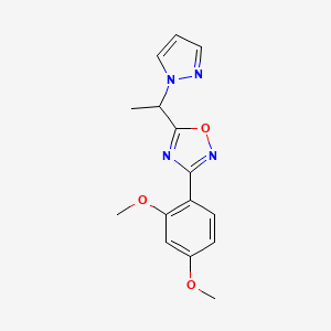 molecular formula C15H16N4O3 B6123895 3-(2,4-dimethoxyphenyl)-5-[1-(1H-pyrazol-1-yl)ethyl]-1,2,4-oxadiazole 