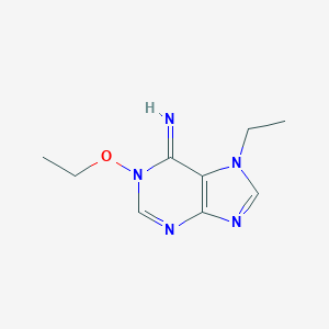 molecular formula C9H13N5O B061239 1-Ethoxy-7-ethylpurin-6-imine CAS No. 176510-60-4