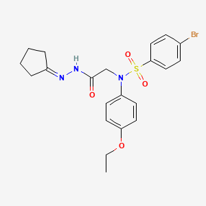 molecular formula C21H24BrN3O4S B6123948 4-bromo-N-[2-(2-cyclopentylidenehydrazino)-2-oxoethyl]-N-(4-ethoxyphenyl)benzenesulfonamide 